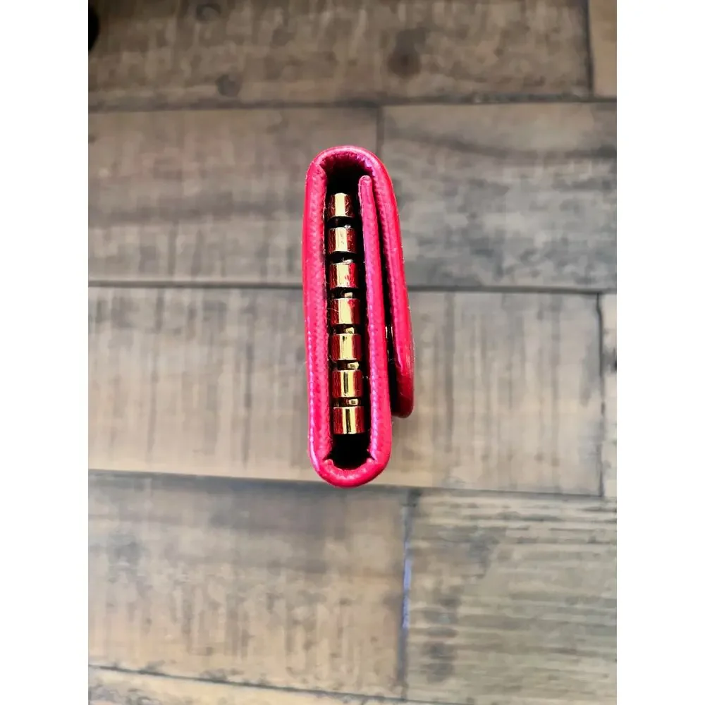 PRADA Red Saffiano leather key holder/card case double snaps (repainted)